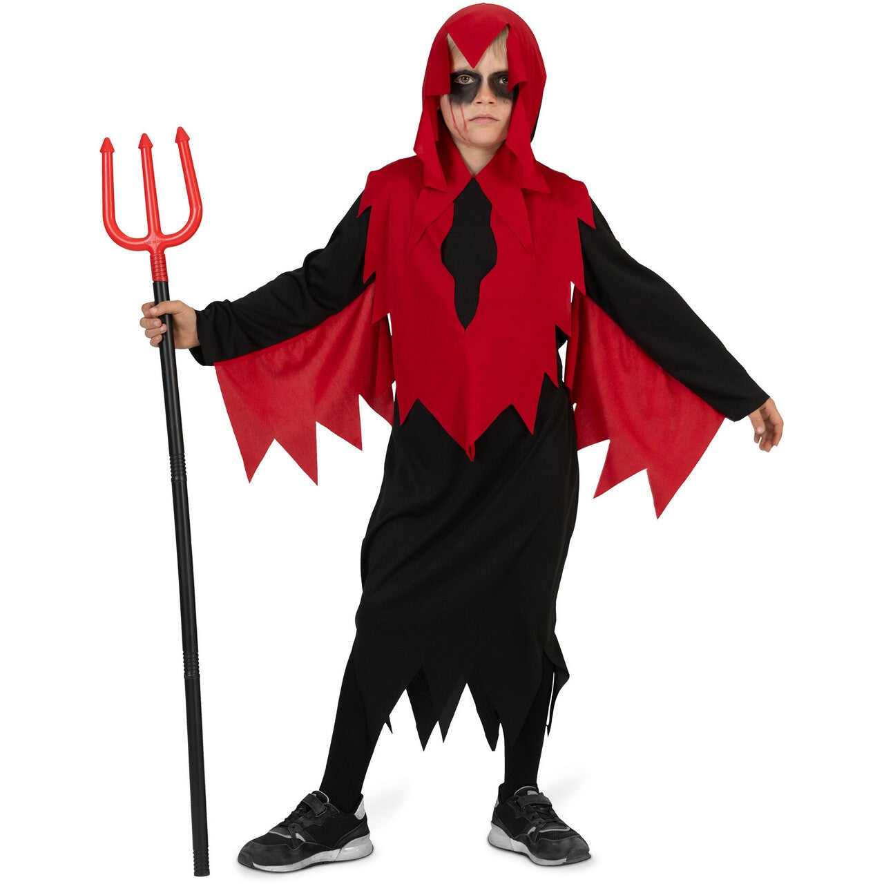 Op deze afbeelding zie je een Kostuums, van het merk Funny Fashion. Duivelse Damian Kind Kostuum