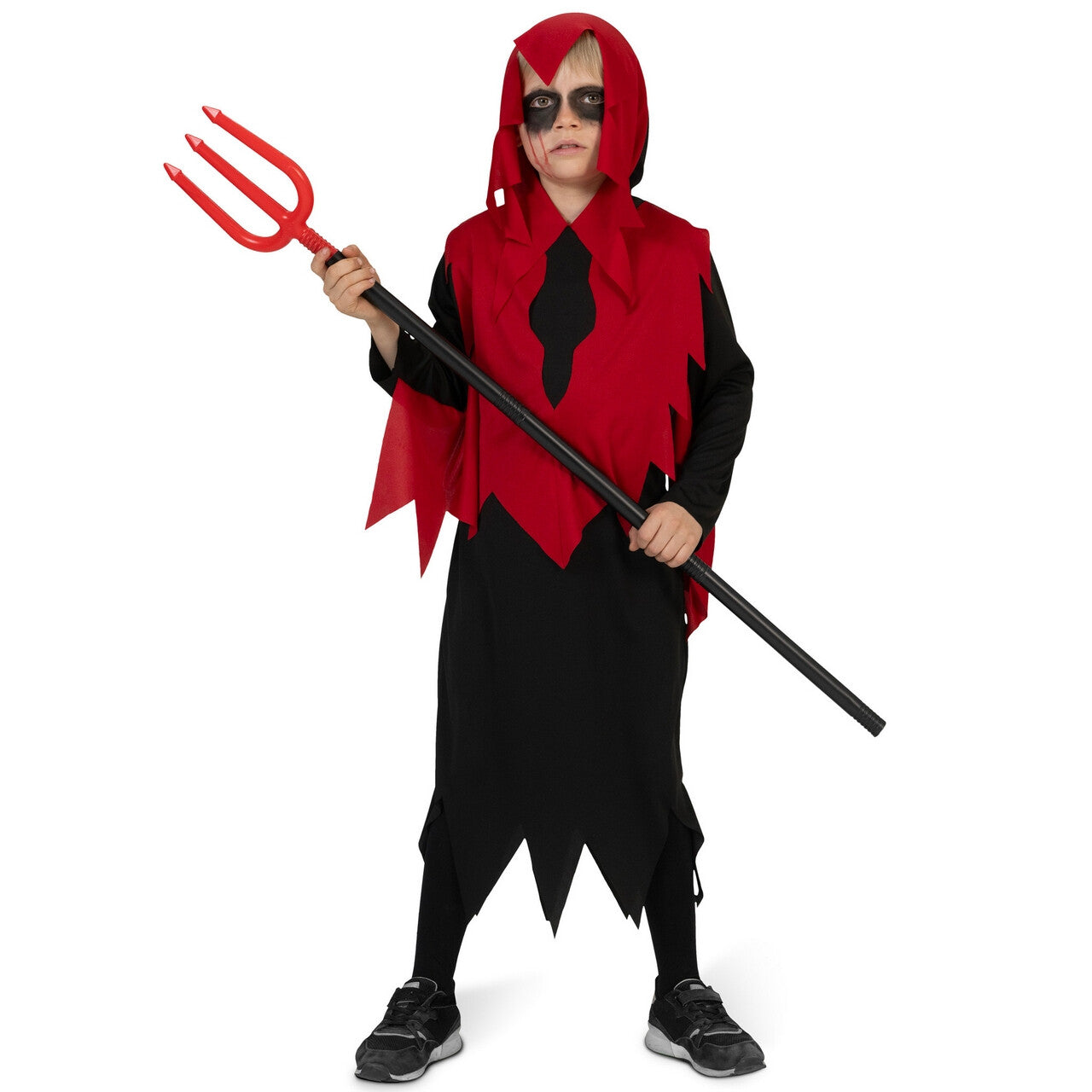 Op deze afbeelding zie je een Kostuums, van het merk Funny Fashion. Duivelse Damian Kind Kostuum