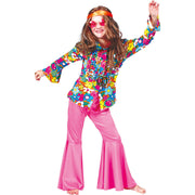 Op deze afbeelding zie je een Kostuums, van het merk Funny Fashion. Hippie Broek Roze Meisje
