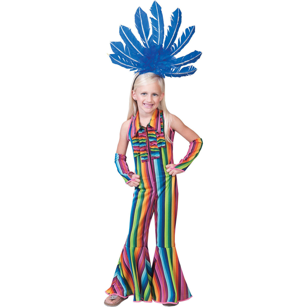 Op deze afbeelding zie je een Kostuums, van het merk Funny Fashion. Ibiza Hippie Jumpsuit Meisje Kostuum