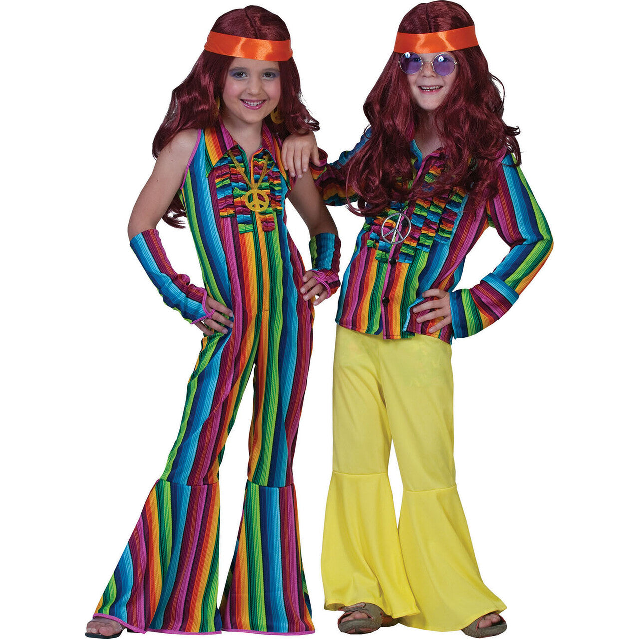 Op deze afbeelding zie je een Kostuums, van het merk Funny Fashion. Ibiza Hippie Jumpsuit Meisje Kostuum