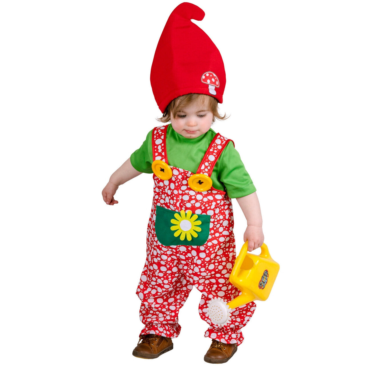 Op deze afbeelding zie je een Kostuums, van het merk Funny Fashion. Paddenstoel Kabouter Spillebeen Kind Kostuum