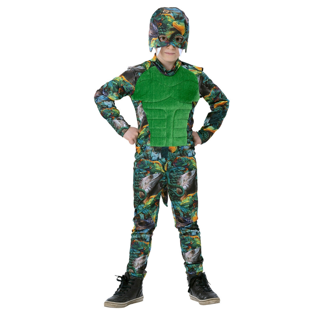Op deze afbeelding zie je een Kostuums, van het merk Funny Fashion. Liam De Lizard Jongen Kostuum