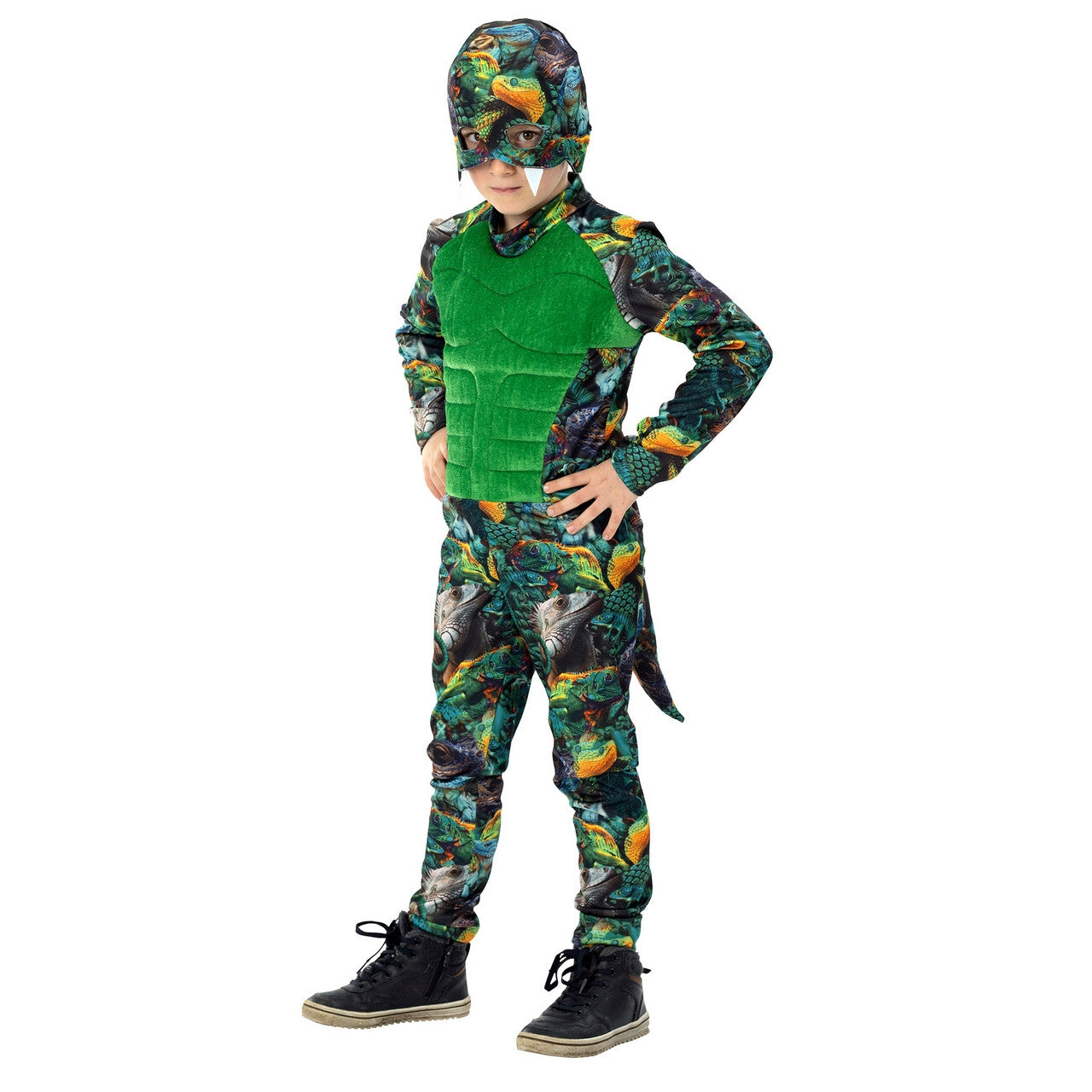 Op deze afbeelding zie je een Kostuums, van het merk Funny Fashion. Liam De Lizard Jongen Kostuum