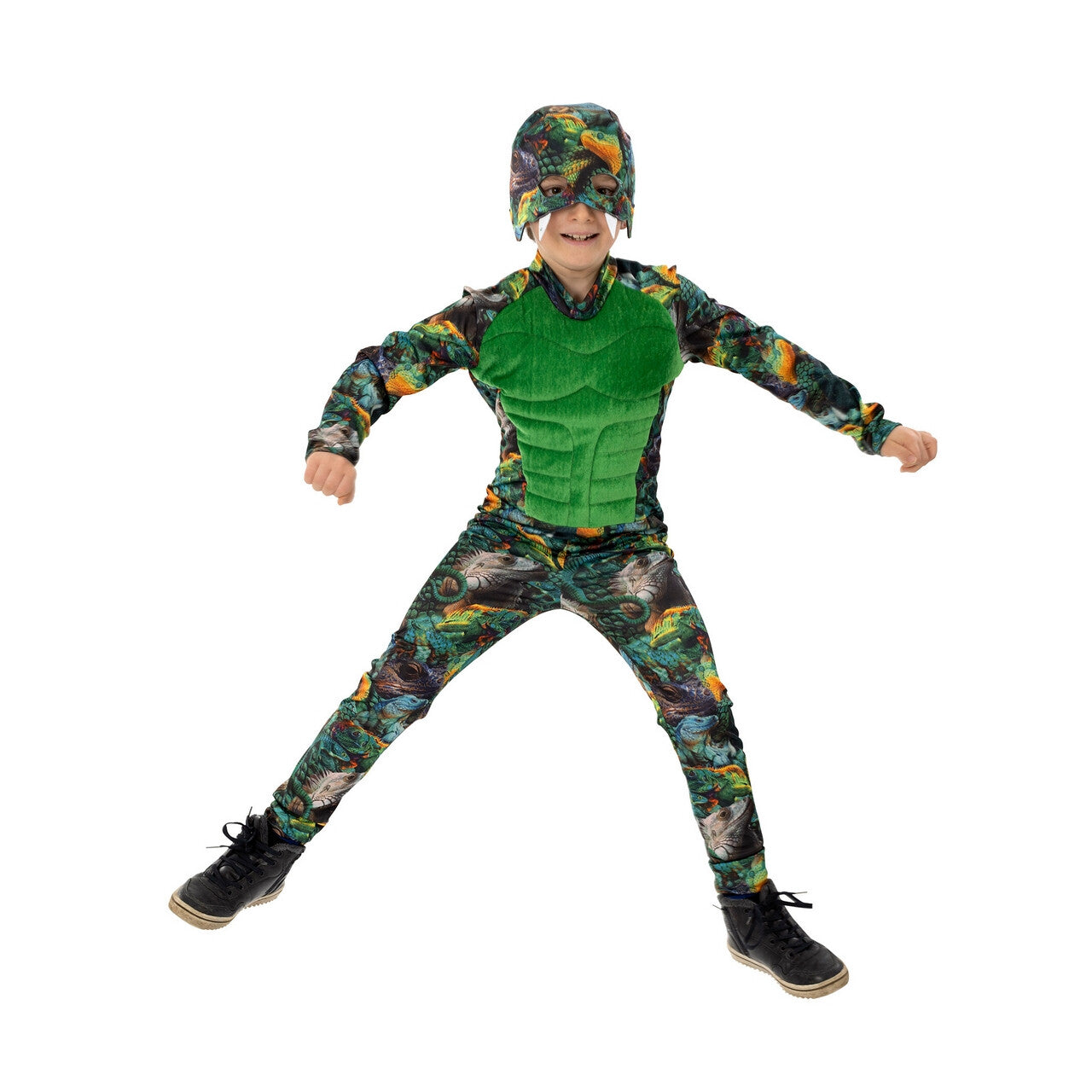Op deze afbeelding zie je een Kostuums, van het merk Funny Fashion. Liam De Lizard Jongen Kostuum