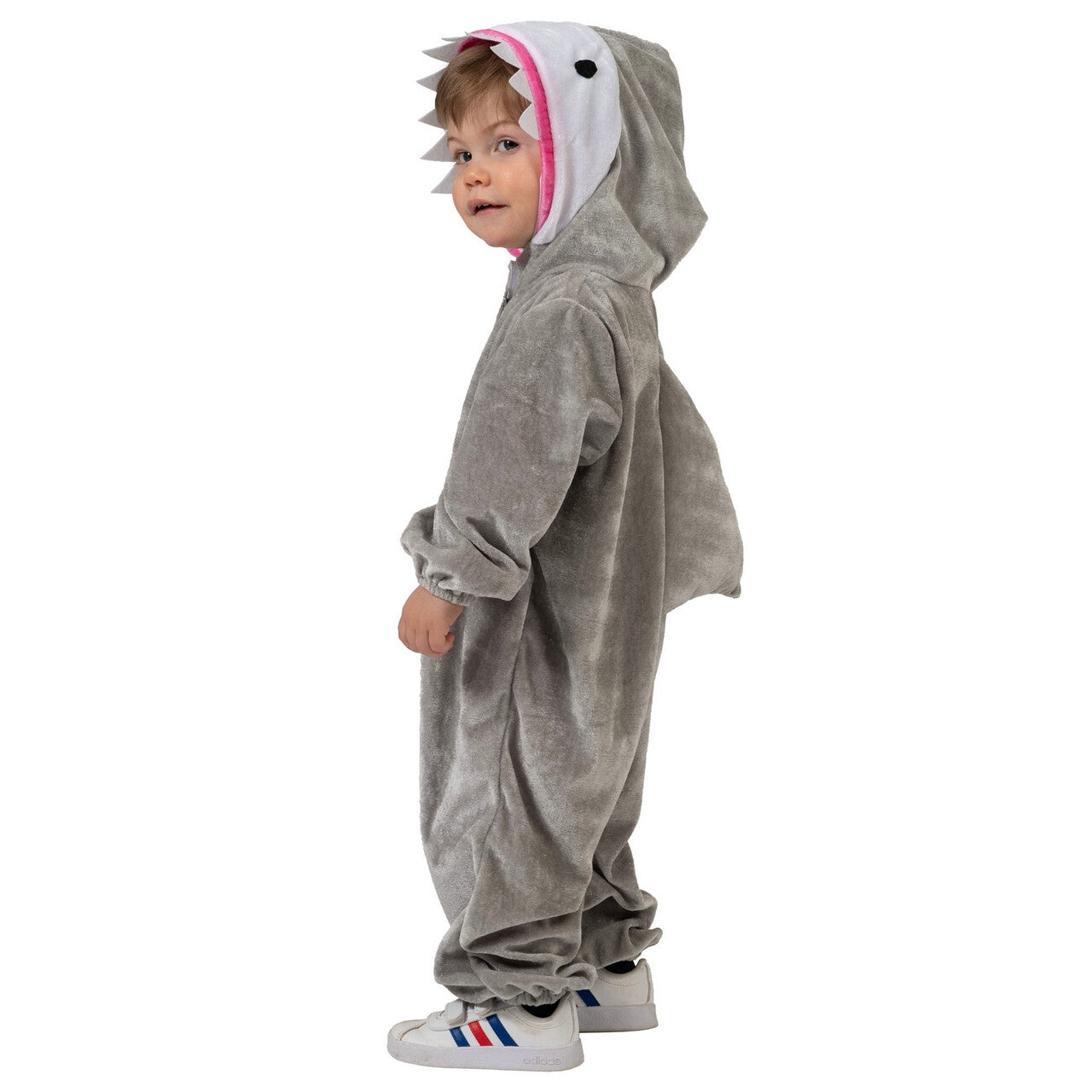 Op deze afbeelding zie je een Kostuums, van het merk Funny Fashion. Joa De Meest Vriendelijke Haai Kind Kostuum