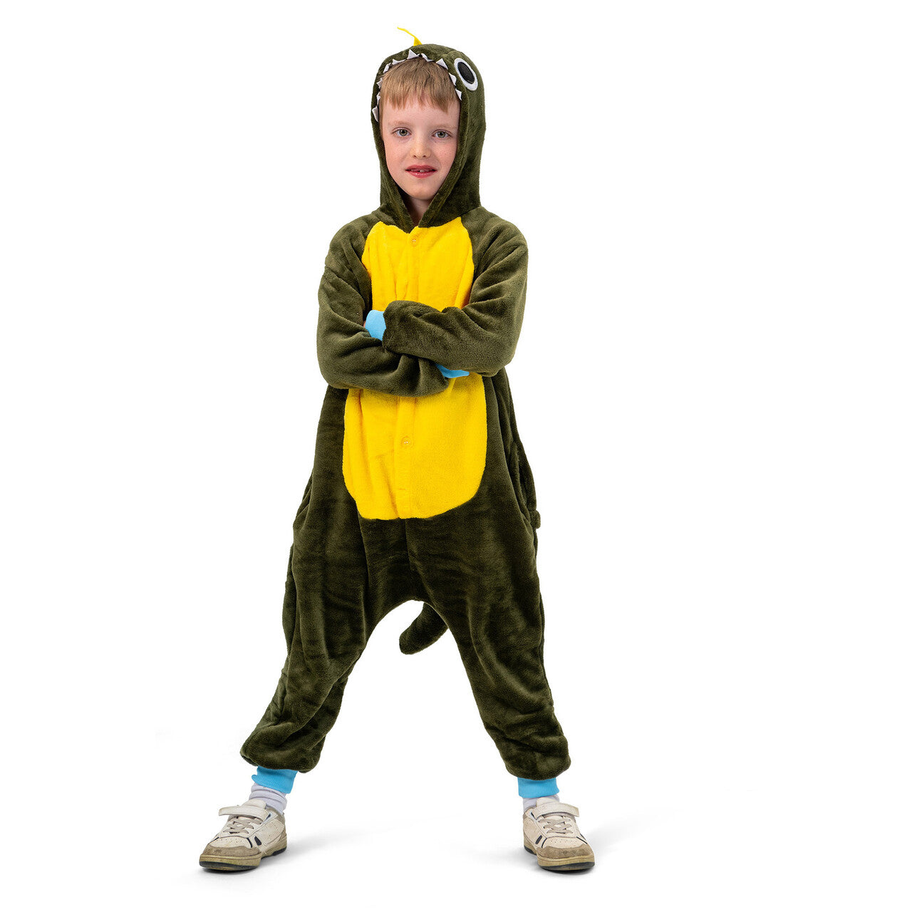 Op deze afbeelding zie je een Kostuums, van het merk Funny Fashion. Dino Donnie Kind Kostuum