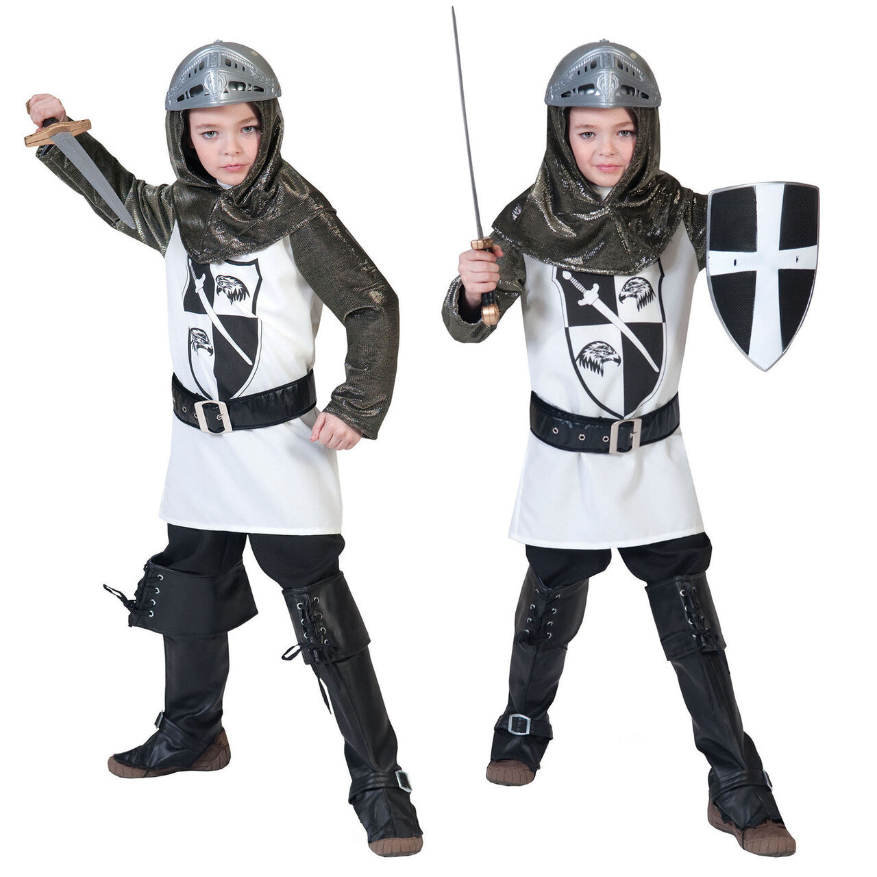 Op deze afbeelding zie je een Kostuums, van het merk Funny Fashion. Drakendoder Ridder Jongen Kostuum