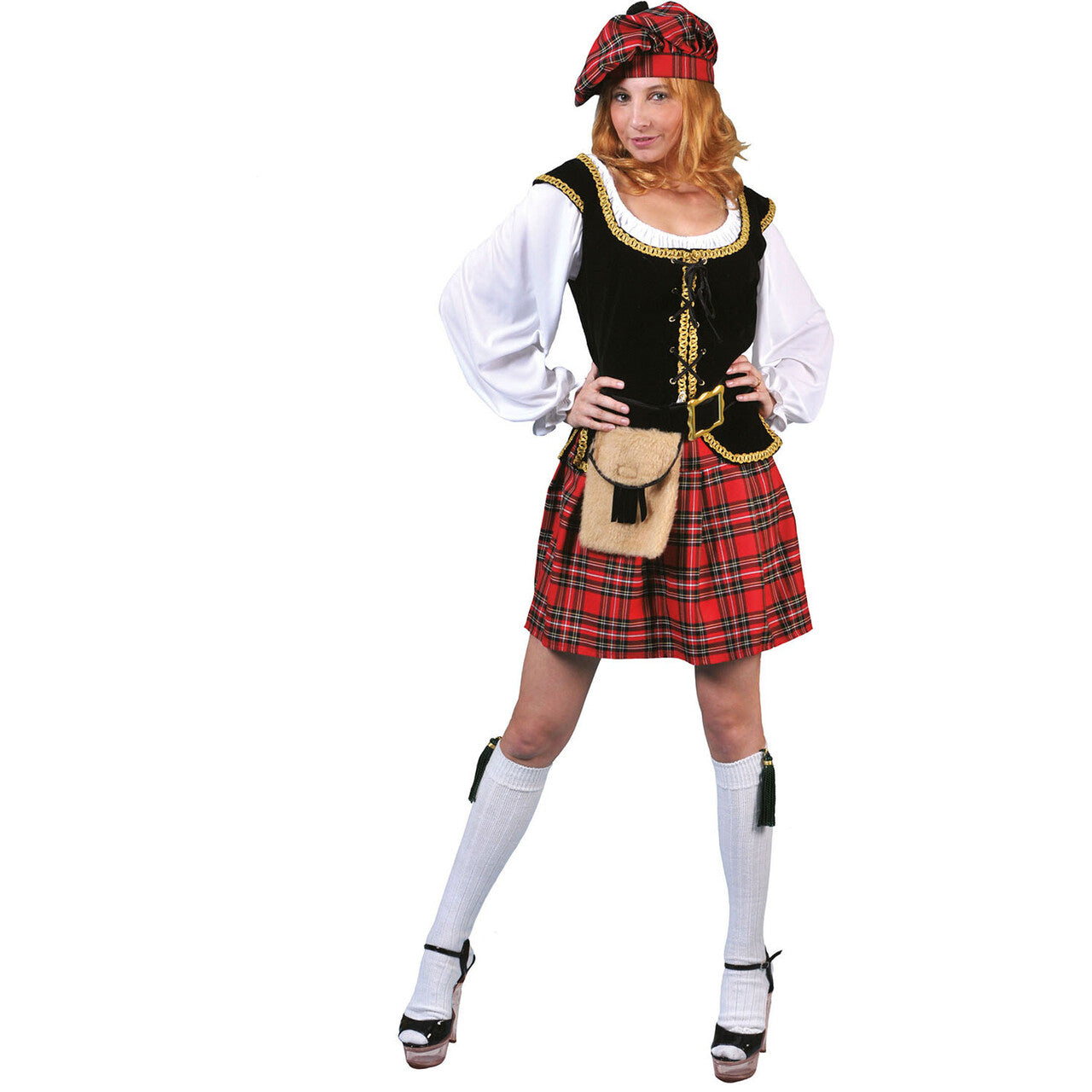 Op deze afbeelding zie je een Kostuums, van het merk Funny Fashion. Keurige Schotse Flannagan Vrouw Kostuum