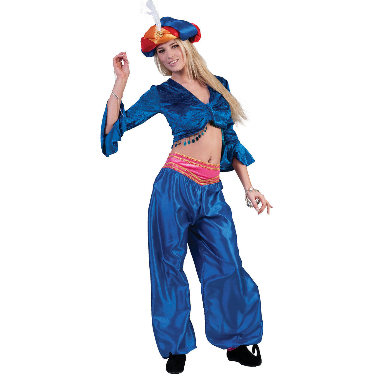 Op deze afbeelding zie je een Kostuums, van het merk Funny Fashion. Blauwe Oosterse Broek Vrouw