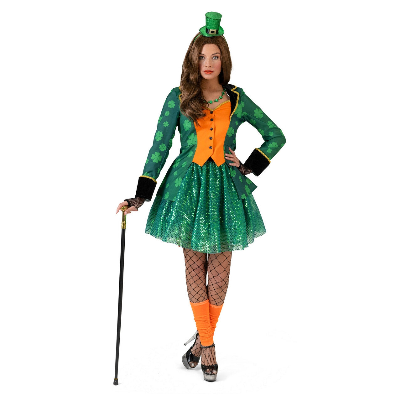 Op deze afbeelding zie je een Kostuums, van het merk Funny Fashion. Slipjas Klavertje Vier Geluksjas Vrouw