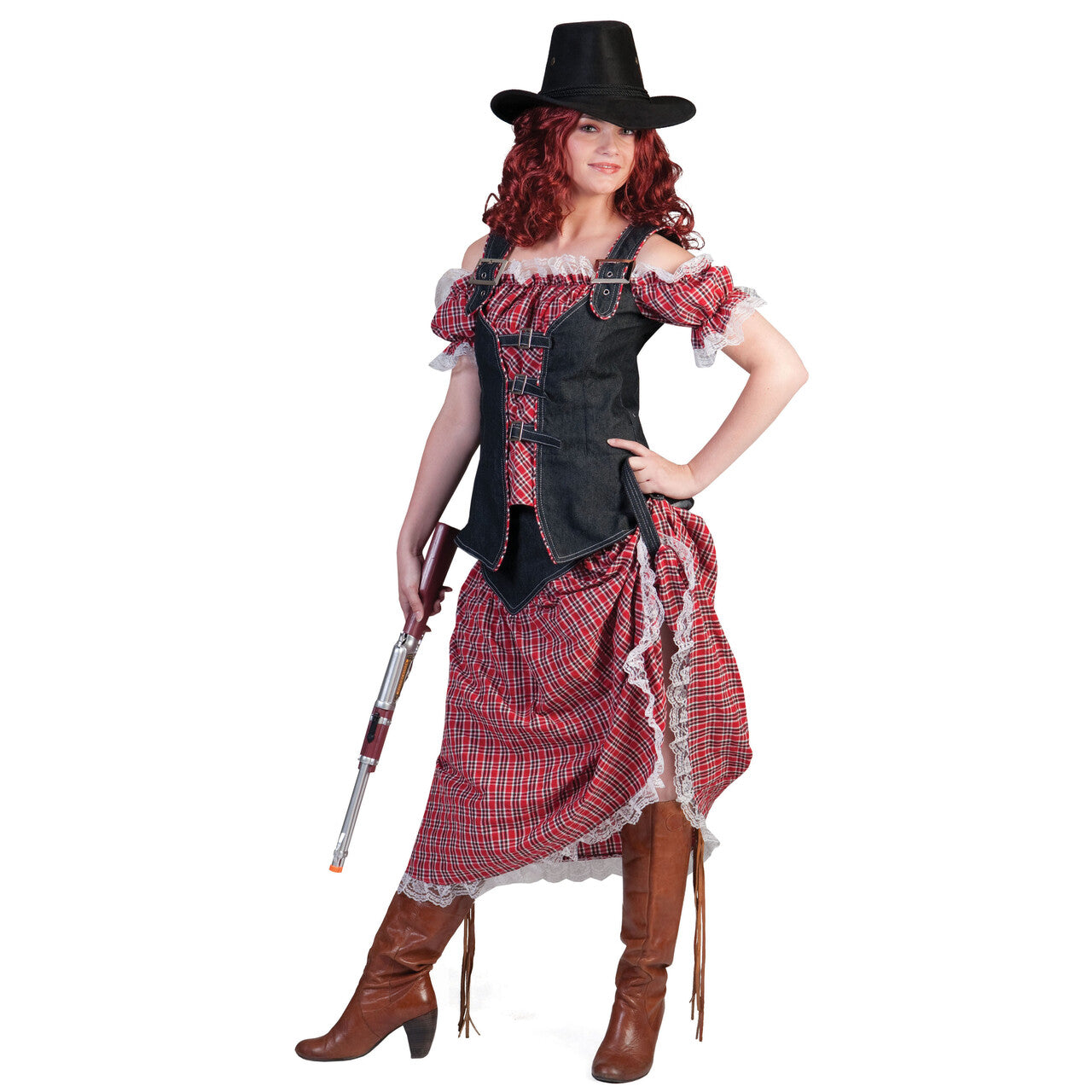 Op deze afbeelding zie je een Kostuums, van het merk Funny Fashion. Ranger Cowboy Vrouw Kostuum
