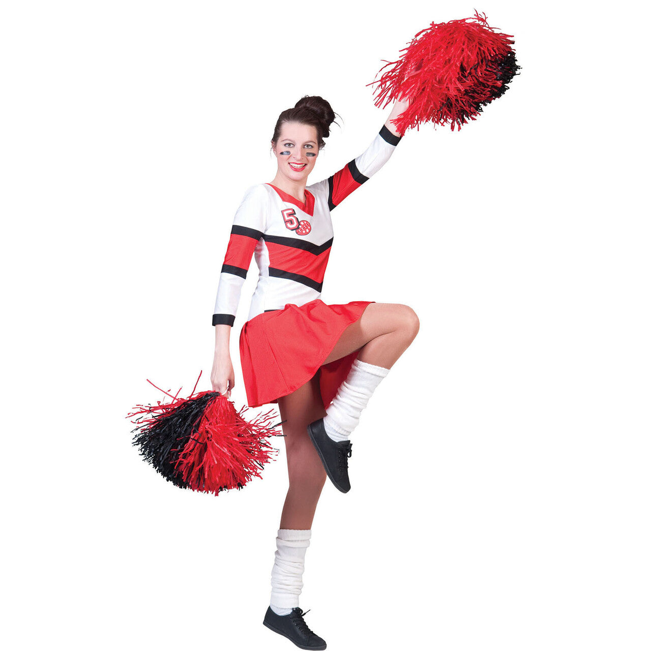 Op deze afbeelding zie je een Kostuums, van het merk Funny Fashion. American Football Highschool Cheerleader Vrouw Kostuum