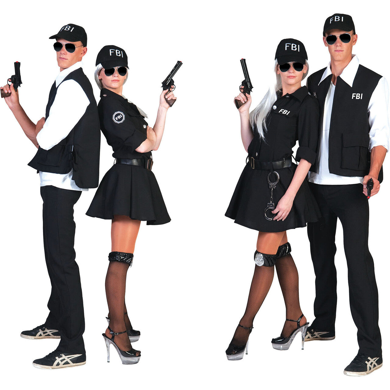 Op deze afbeelding zie je een Kostuums, van het merk Funny Fashion. Zwart Kort Fbi Arrest Politie Agente Jurk Vrouw