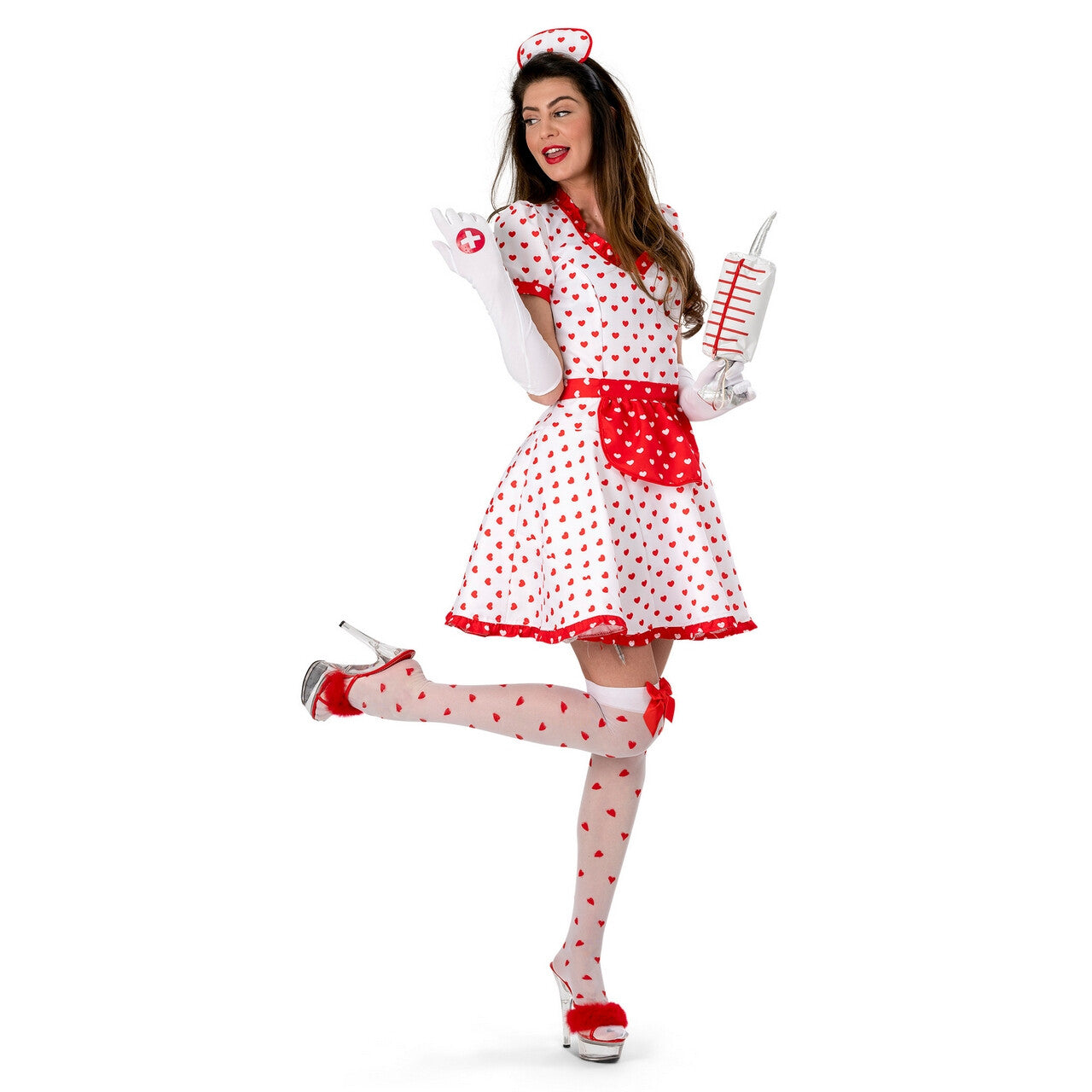 Op deze afbeelding zie je een Kostuums, van het merk Funny Fashion. Liefde Heelt Alle Wonden Verpleegster Lovina Vrouw Kostuum