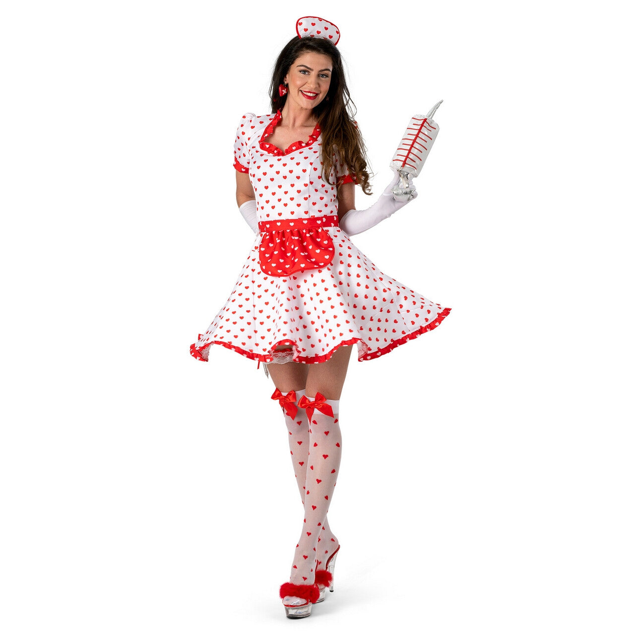 Op deze afbeelding zie je een Kostuums, van het merk Funny Fashion. Liefde Heelt Alle Wonden Verpleegster Lovina Vrouw Kostuum