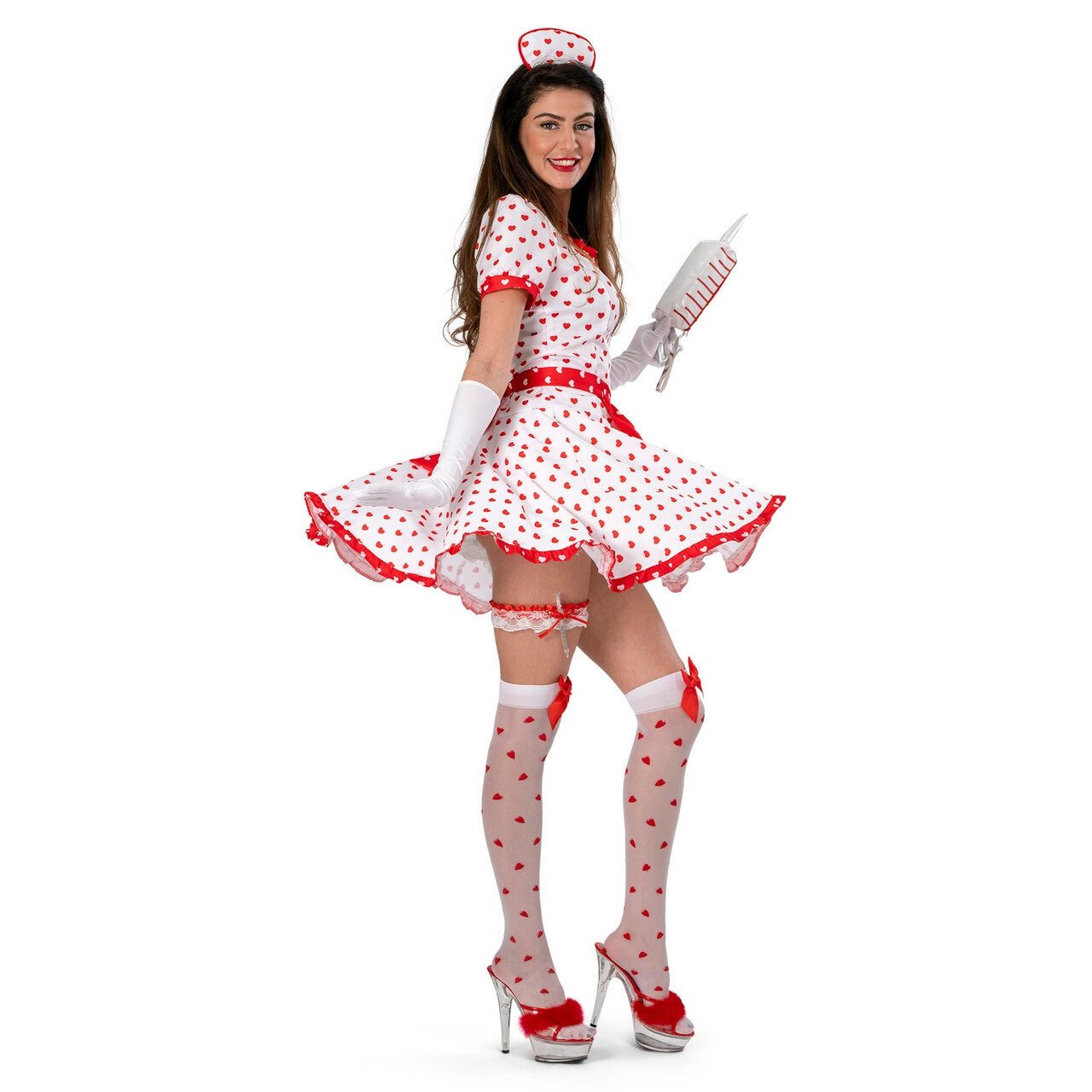 Op deze afbeelding zie je een Kostuums, van het merk Funny Fashion. Liefde Heelt Alle Wonden Verpleegster Lovina Vrouw Kostuum