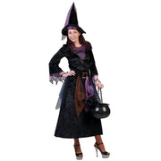 Op deze afbeelding zie je een Kostuums, van het merk Funny Fashion. Purpuralla Toverspreuk Heks Vrouw Kostuum