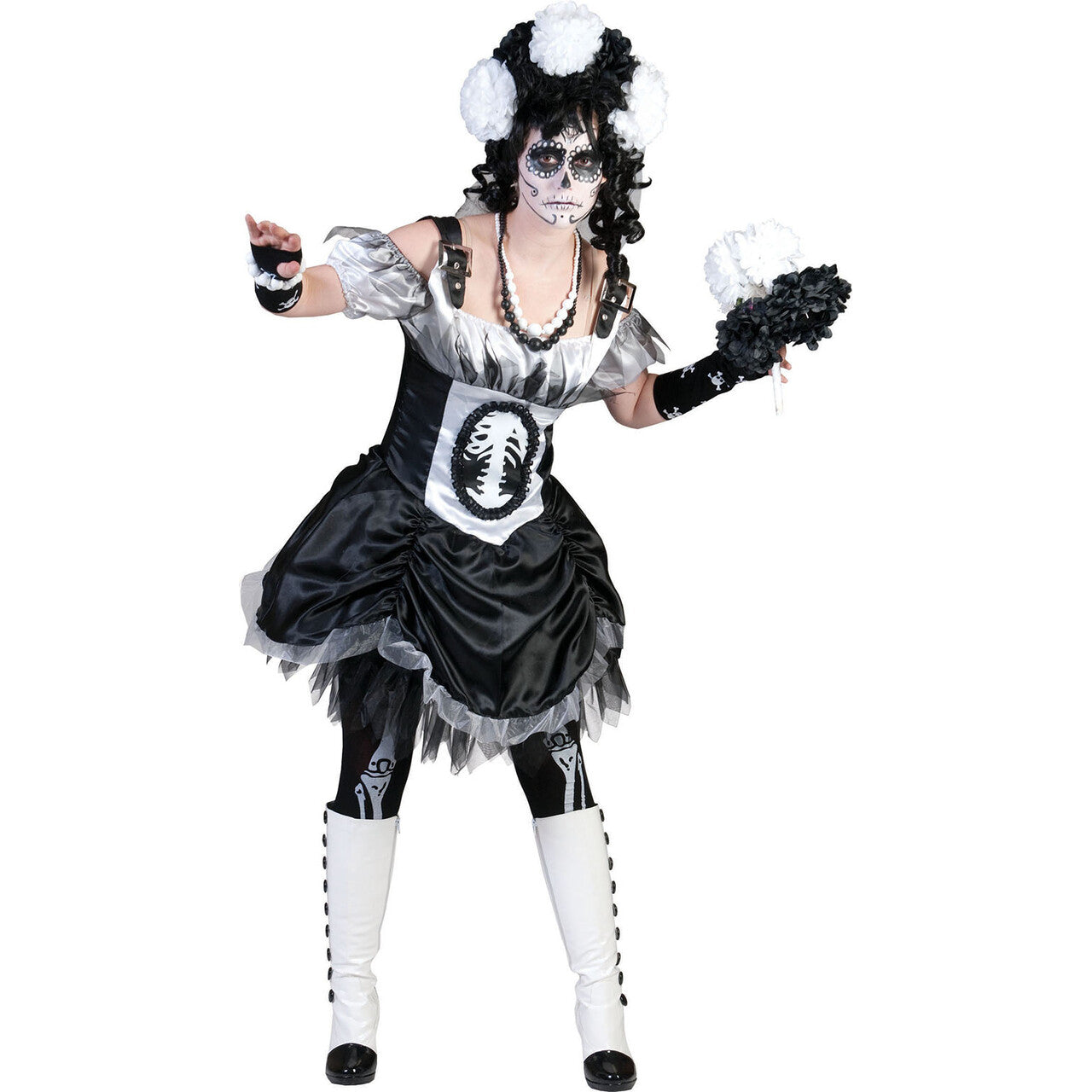Op deze afbeelding zie je een Kostuums, van het merk Funny Fashion. Bonny Skulla Vrouw Kostuum