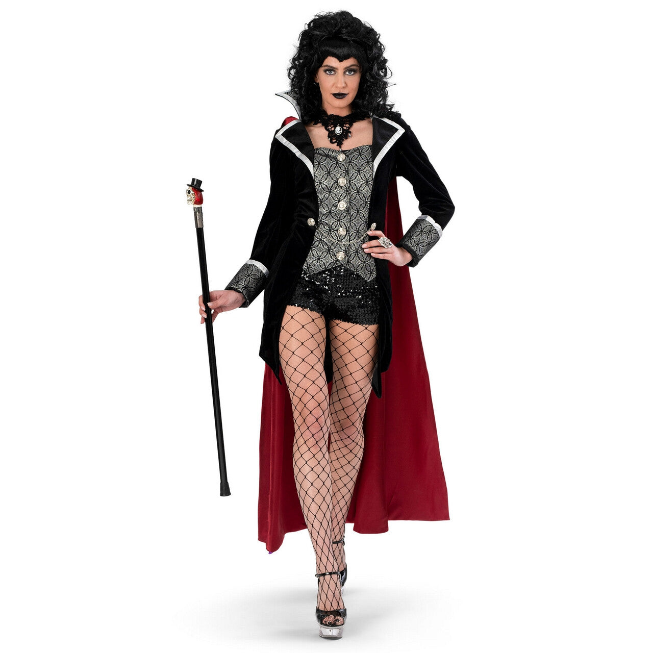 Op deze afbeelding zie je een Kostuums, van het merk Funny Fashion. Vampier Ina Van Gothcity Vrouw