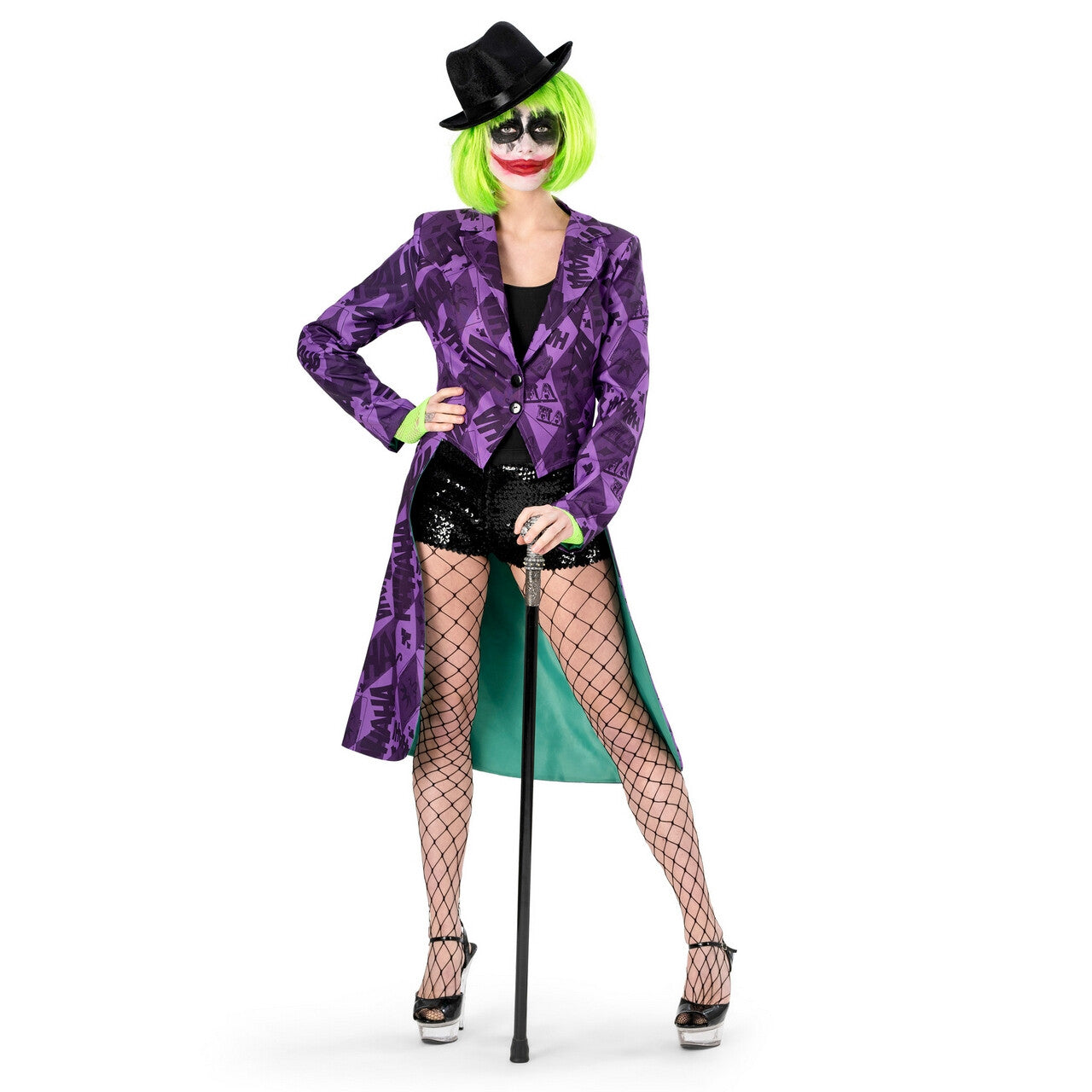 Op deze afbeelding zie je een Kostuums, van het merk Funny Fashion. Haha Joker Jessy Vrouw