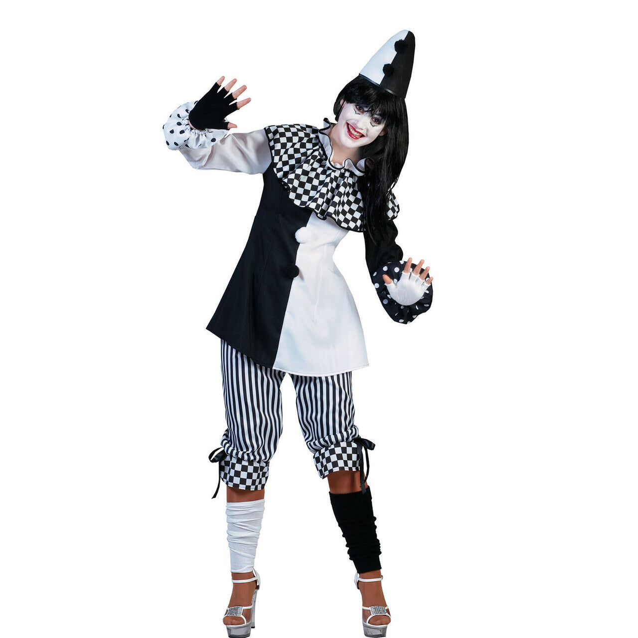Op deze afbeelding zie je een Kostuums, van het merk Funny Fashion. Clown Classico Vrouw Kostuum
