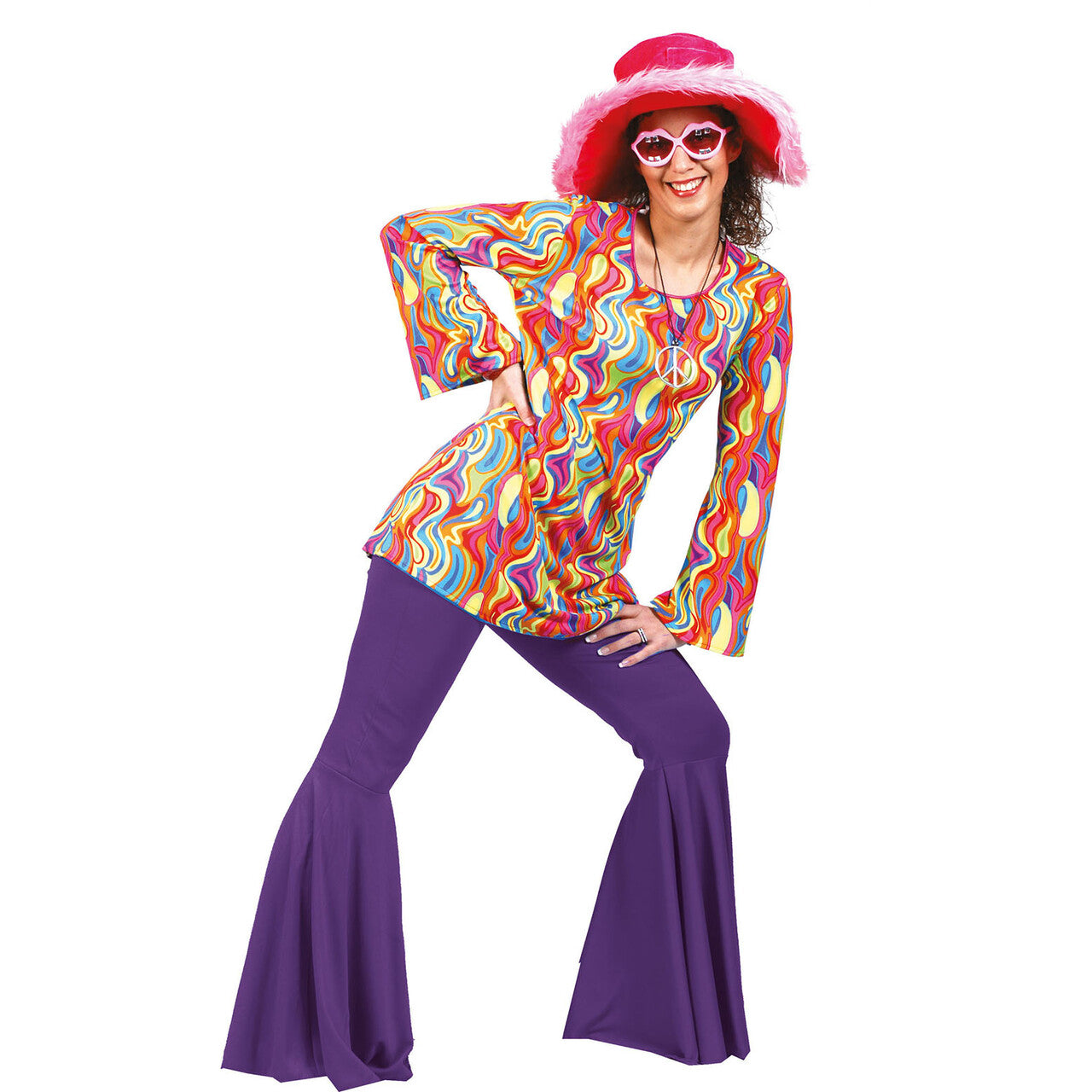 Op deze afbeelding zie je een Accessoires, van het merk Funny Fashion. Hippie Broek Paars