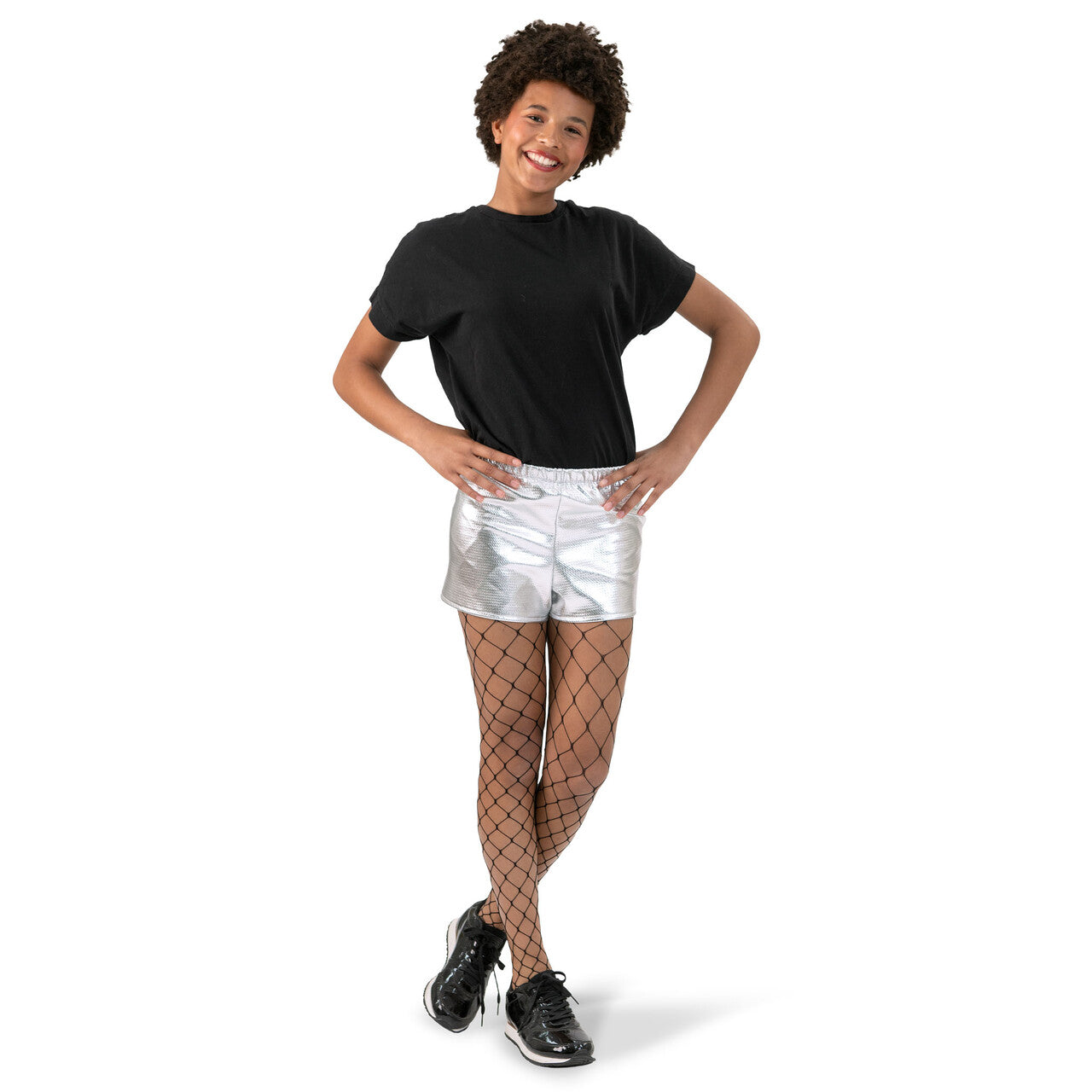 Op deze afbeelding zie je een Kostuums, van het merk Funny Fashion. Sportief Zilveren Short Broekje Vrouw