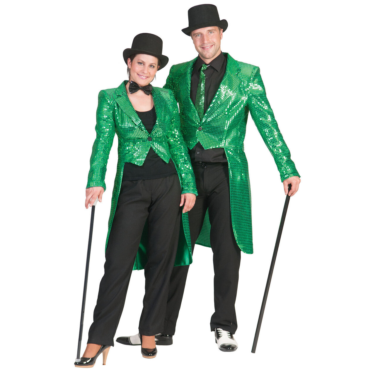Op deze afbeelding zie je een Kostuums, van het merk Funny Fashion. Frackjas Groen Vrouw