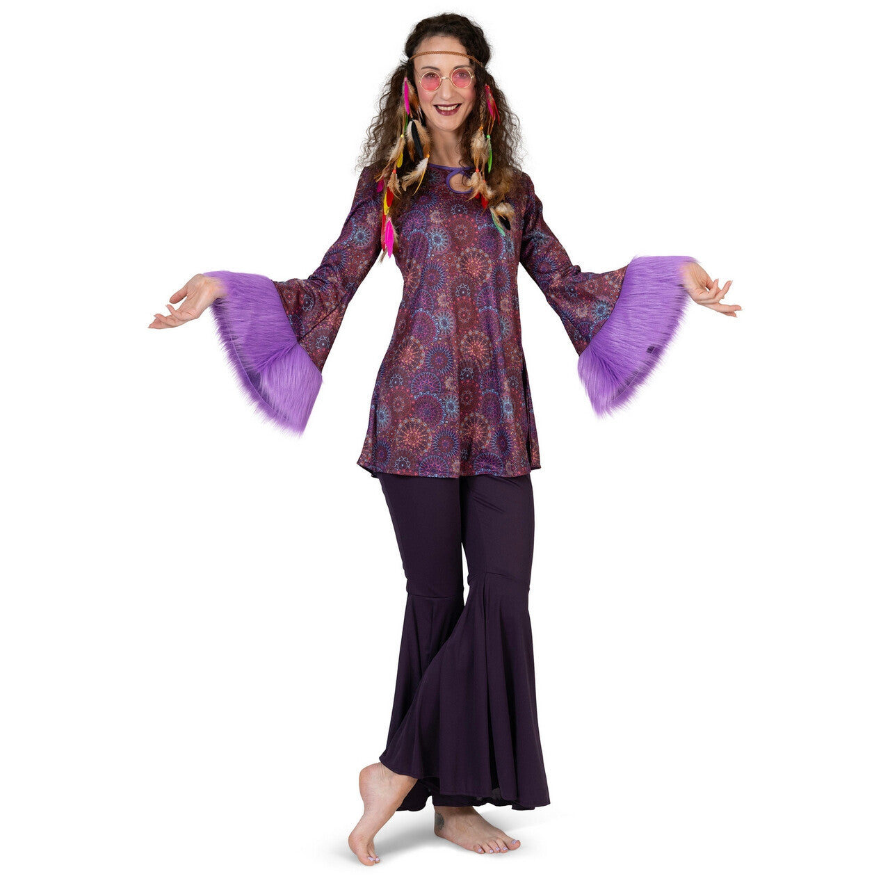 Op deze afbeelding zie je een Kostuums, van het merk Funny Fashion. Hippie Haven Raven Vrouw Kostuum