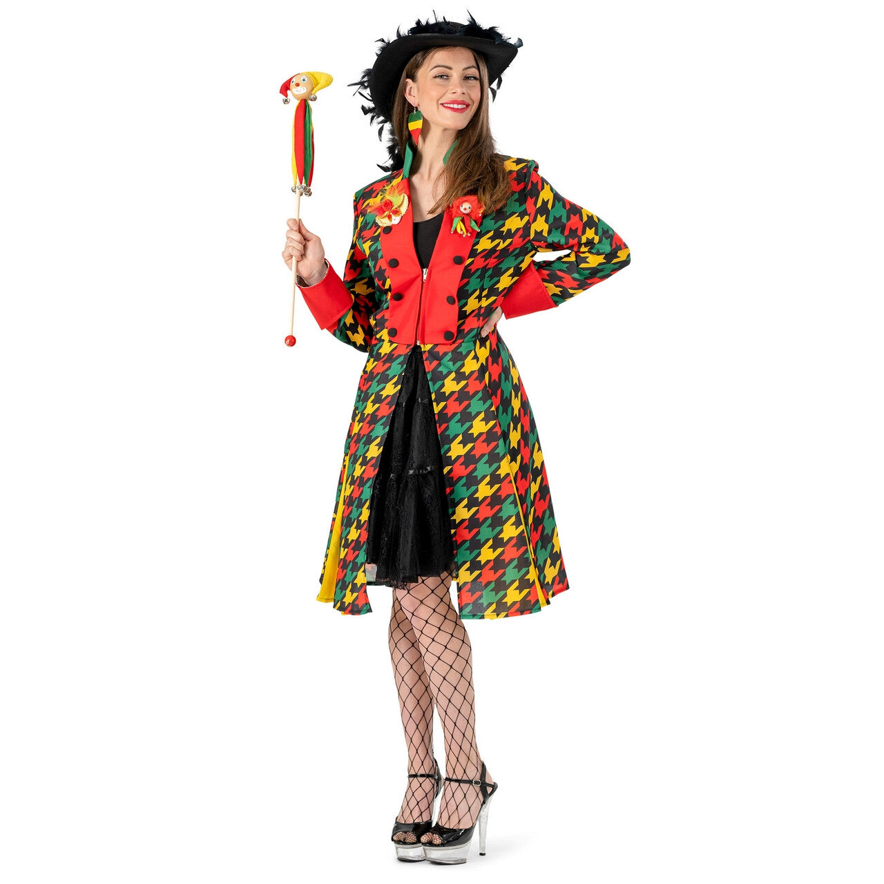 Op deze afbeelding zie je een Kostuums, van het merk Funny Fashion. Carnaval Limburg Jas Vrouw