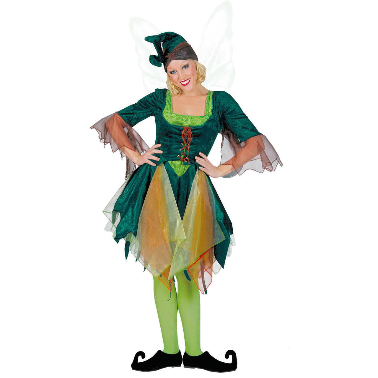 Op deze afbeelding zie je een Kostuums, van het merk Funny Fashion. Willow Woman Elf Vrouw Kostuum