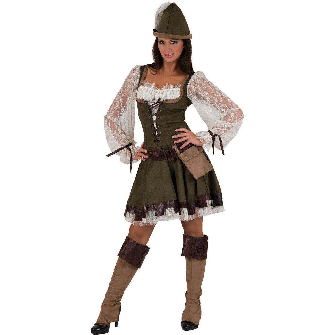 Op deze afbeelding zie je een Kostuums, van het merk Funny Fashion. Robin Hood De Armenhelper Jurk Vrouw