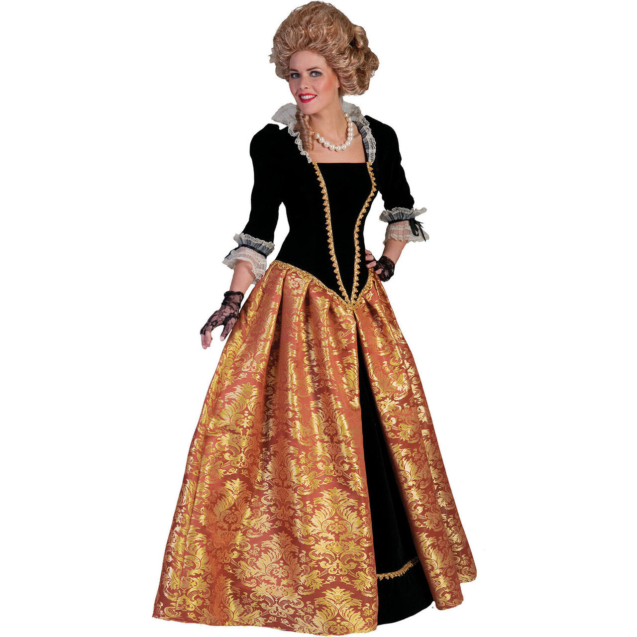 Op deze afbeelding zie je een Kostuums, van het merk Funny Fashion. Baroque Lafleur Jurk Lang Vrouw