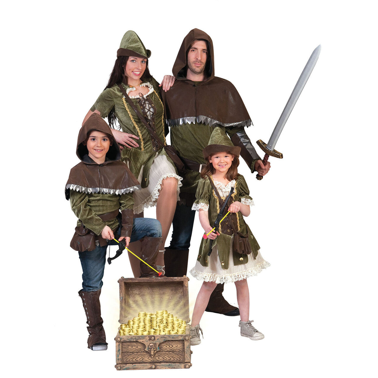 Op deze afbeelding zie je een Kostuums, van het merk Funny Fashion. Robin Hood De Armenhelper Jurk Vrouw