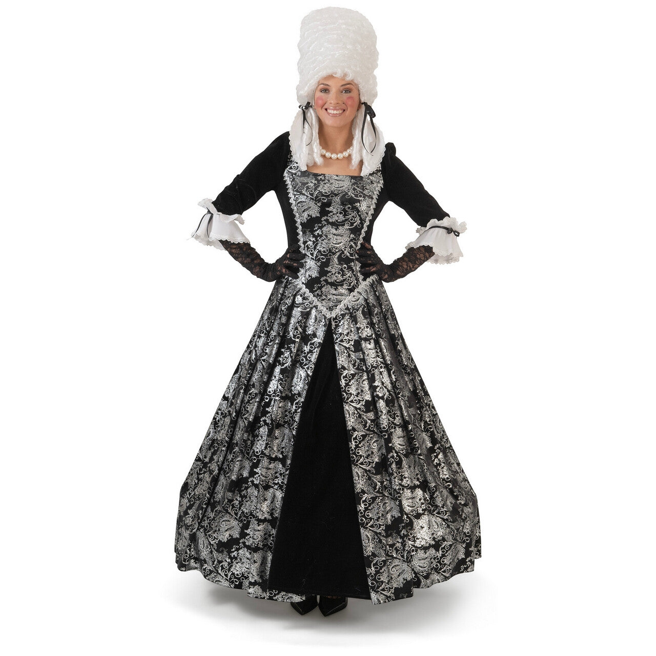 Op deze afbeelding zie je een Kostuums, van het merk Funny Fashion. Barok Lady Silverbeauty Vrouw Kostuum