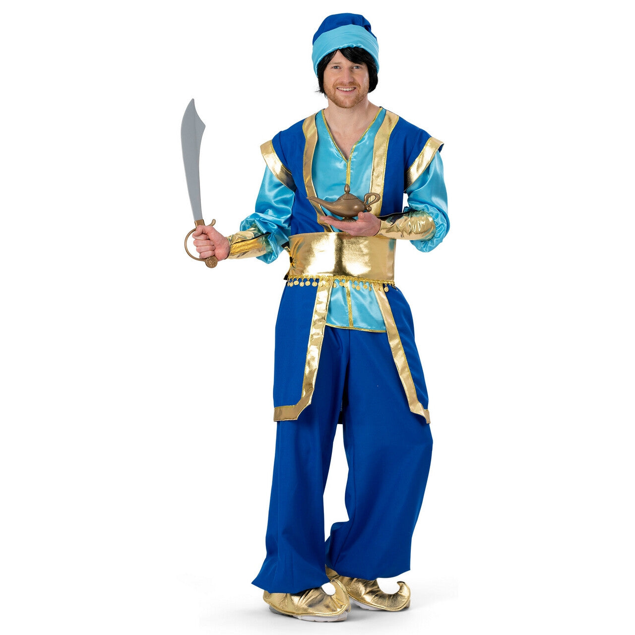Op deze afbeelding zie je een Kostuums, van het merk Funny Fashion. Rover Van De 1001 Nachten Sultan Samir Man Kostuum