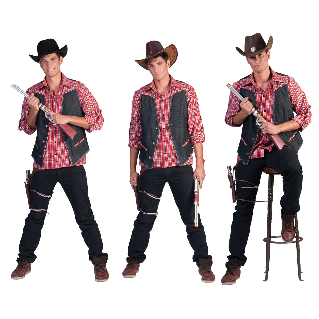 Op deze afbeelding zie je een Kostuums, van het merk Funny Fashion. Ranger Cowboy Shirt Man