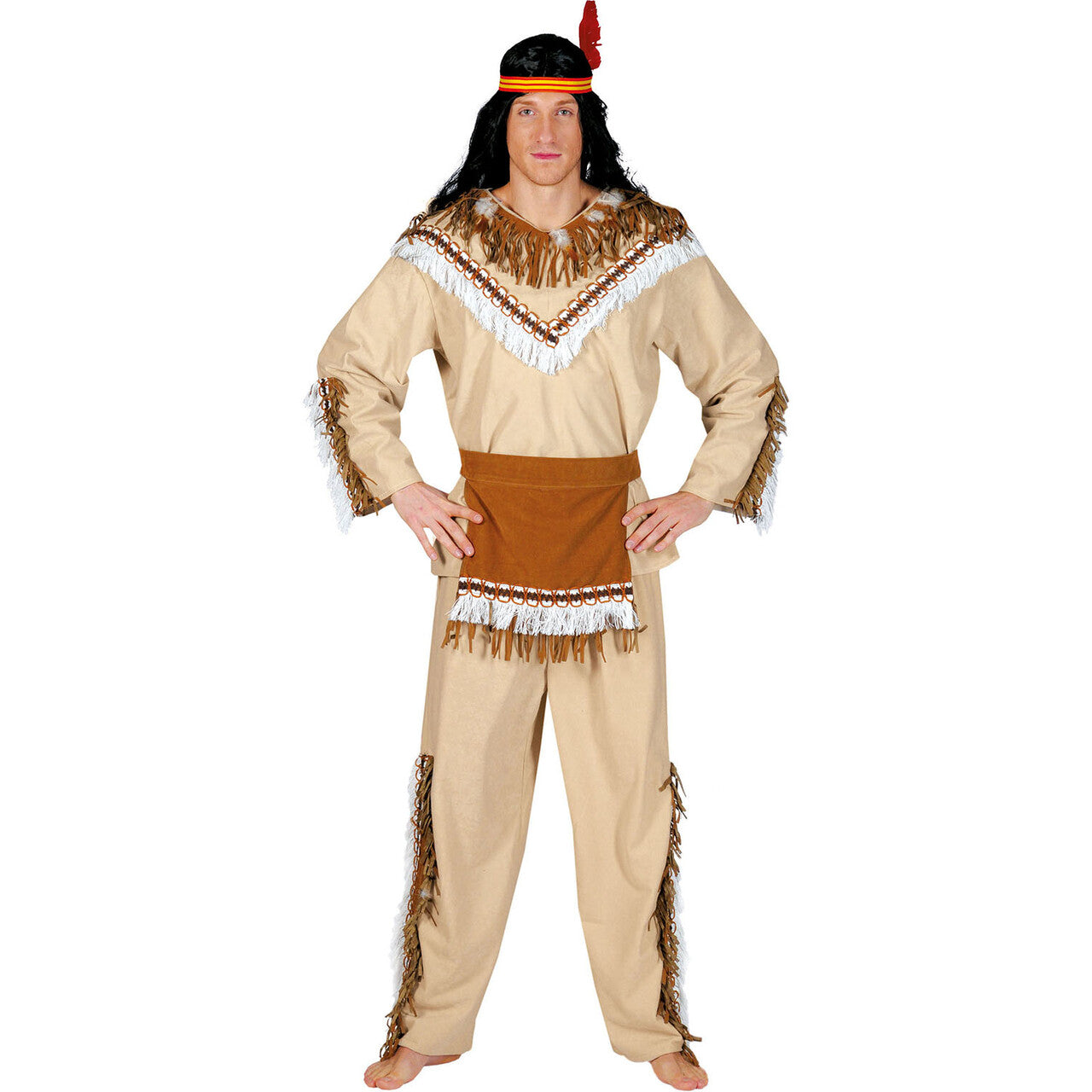 Op deze afbeelding zie je een Kostuums, van het merk Funny Fashion. Sioux Sunrise Man Kostuum