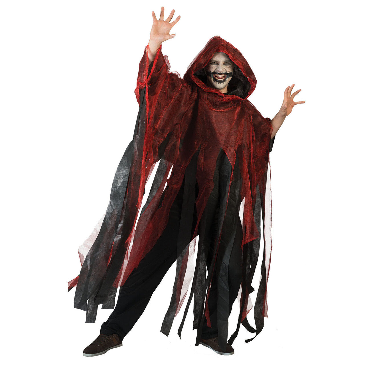 Op deze afbeelding zie je een Kostuums, van het merk Funny Fashion. Rode Spookachtige Cape Kostuum
