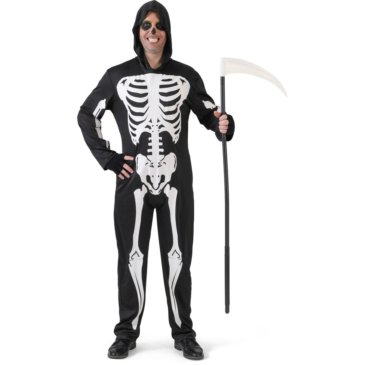 Op deze afbeelding zie je een Kostuums, van het merk Funny Fashion. Skelet Bennie Beenderen Man Kostuum