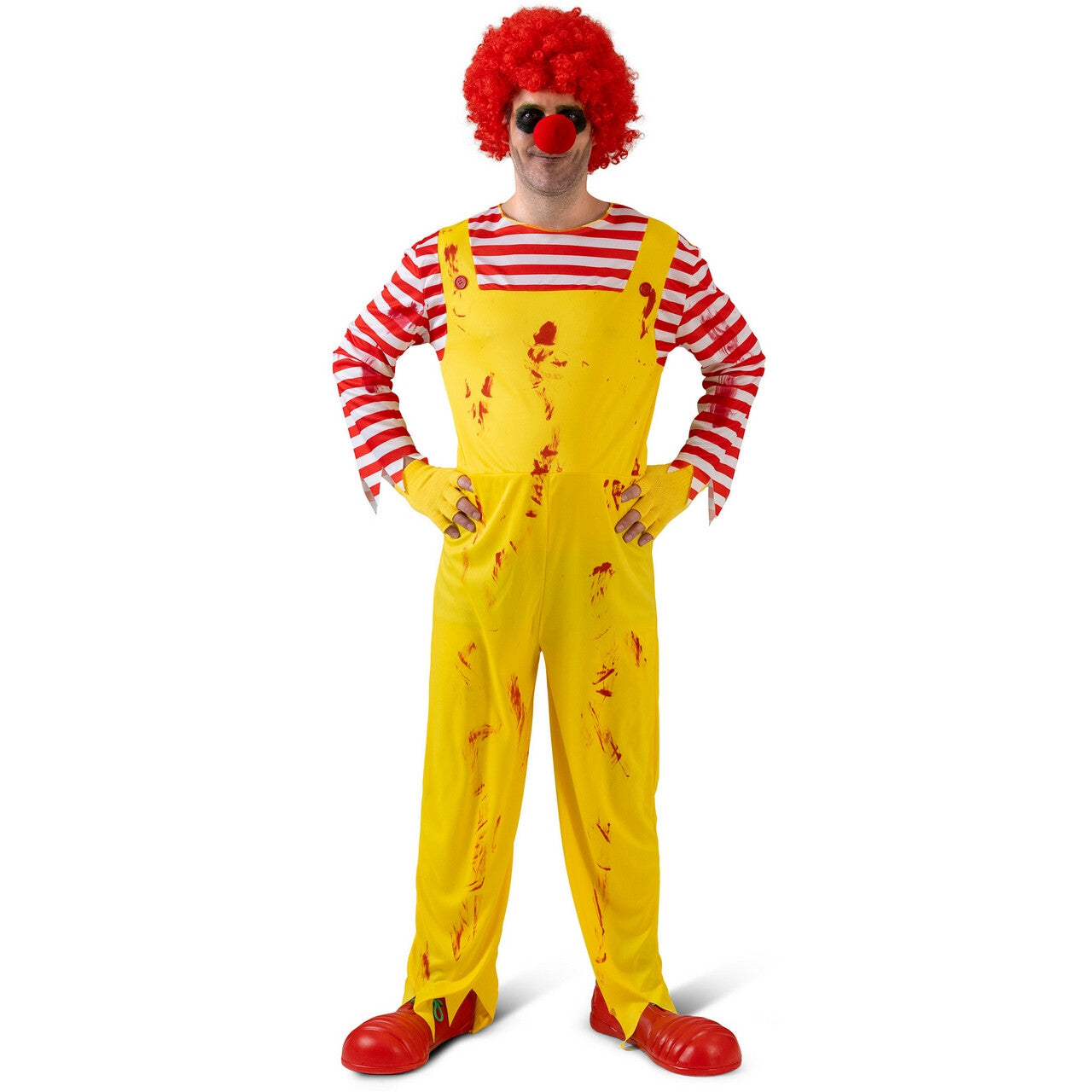 Op deze afbeelding zie je een Kostuums, van het merk Funny Fashion. Mchamburger Clown Kostuum