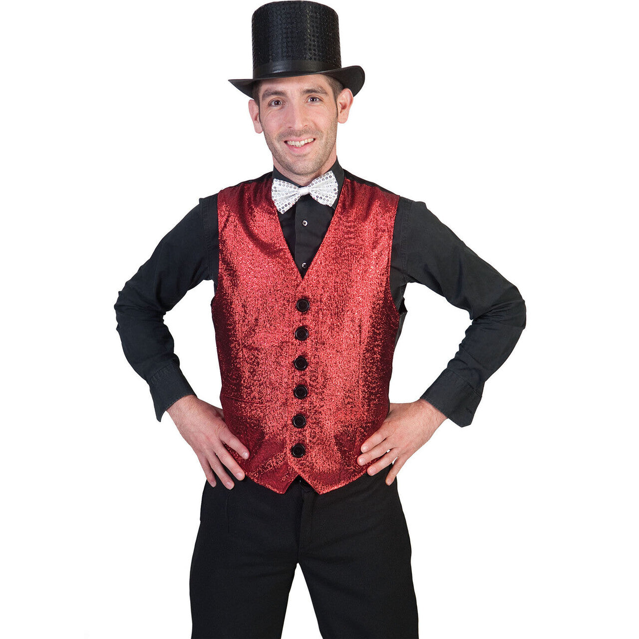 Op deze afbeelding zie je een Kostuums, van het merk Funny Fashion. Show Vest Rood Man
