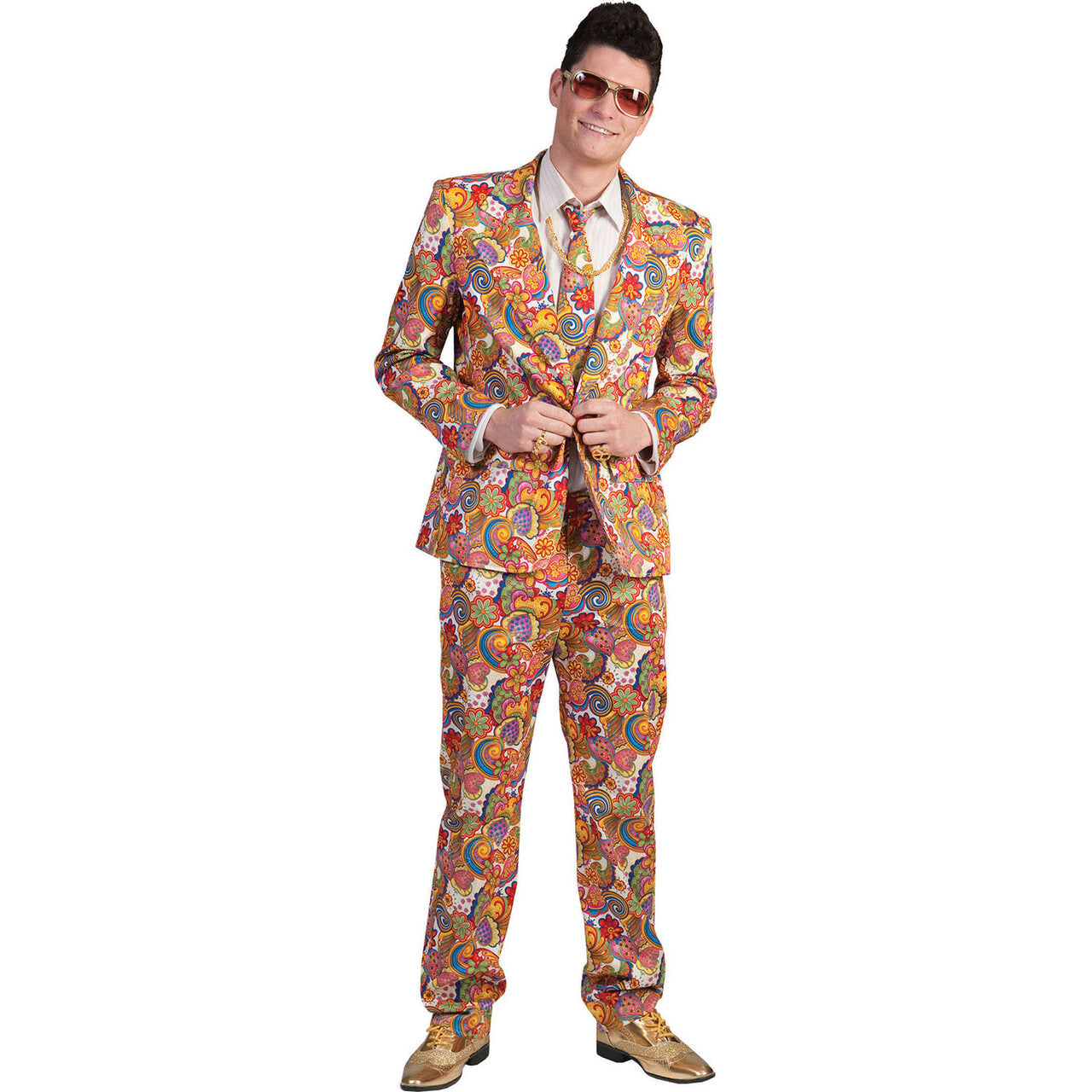 Op deze afbeelding zie je een Kostuums, van het merk Funny Fashion. Hippie Pimp Pak Man