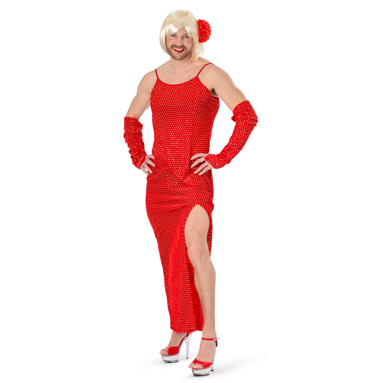 Op deze afbeelding zie je een Kostuums, van het merk Funny Fashion. Diva Della Rosa Man Kostuum