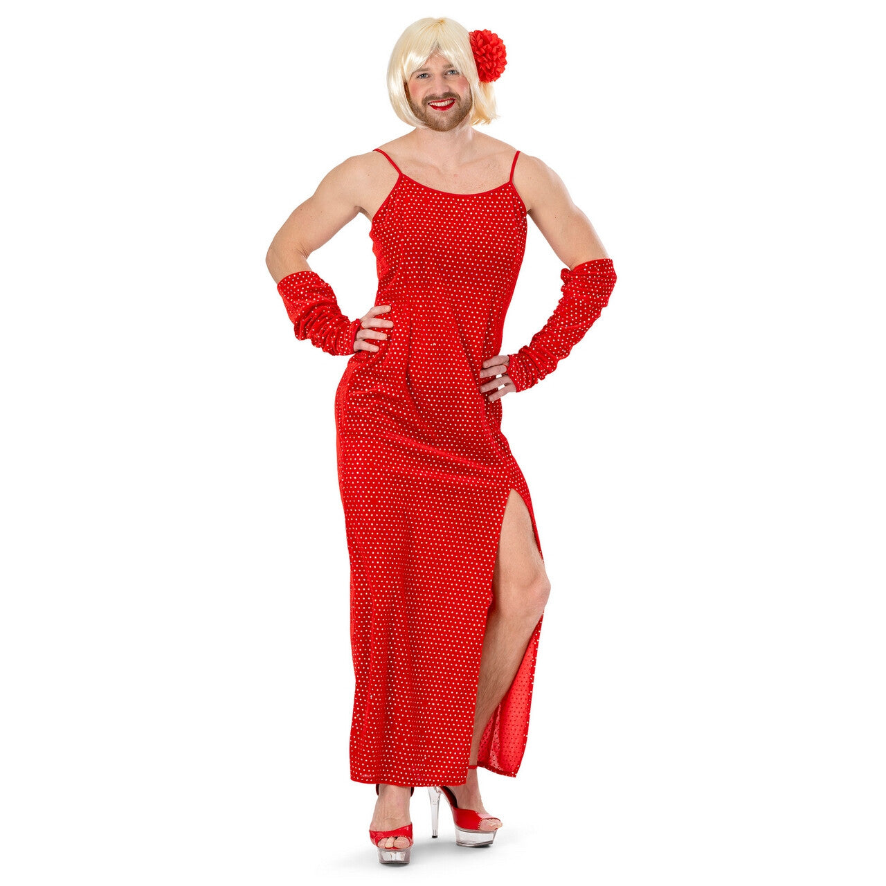 Op deze afbeelding zie je een Kostuums, van het merk Funny Fashion. Diva Della Rosa Man Kostuum