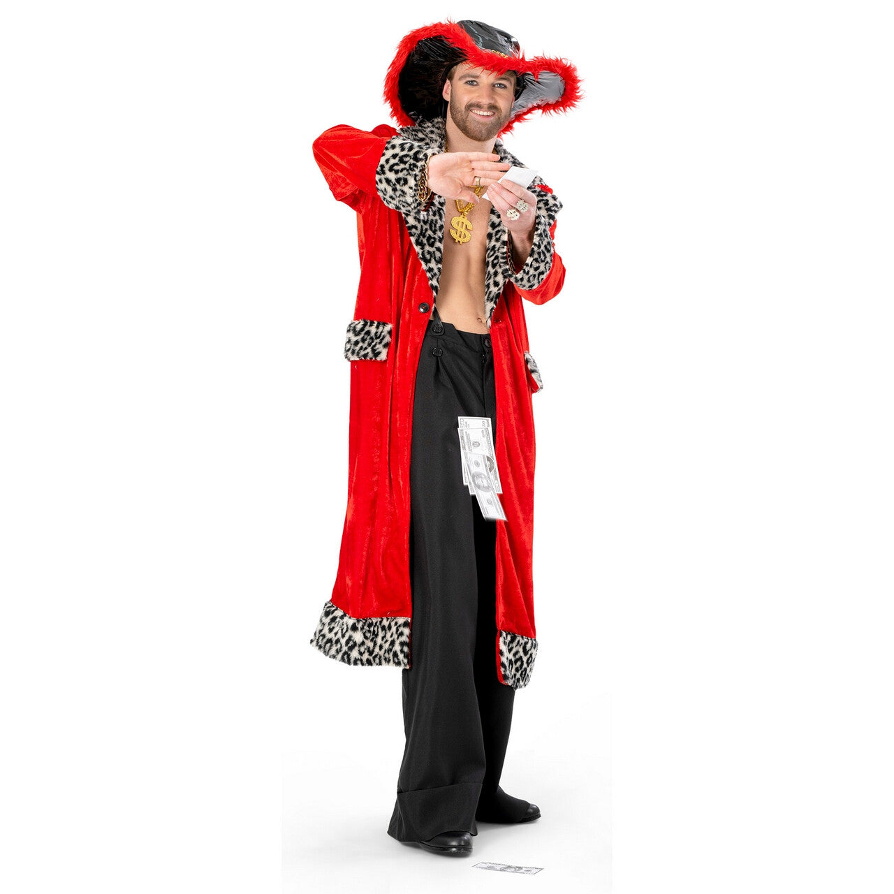 Op deze afbeelding zie je een Kostuums, van het merk Funny Fashion. Rooie Pooier Pim Man