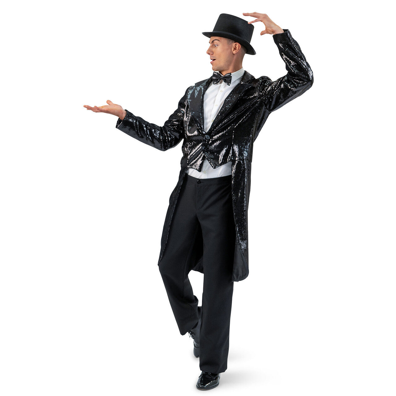 Op deze afbeelding zie je een Kostuums, van het merk Funny Fashion. Slipjas Met Pailletten Quin Quizmaster Man