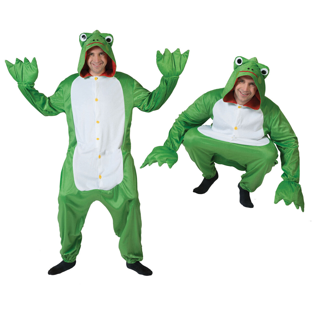 Op deze afbeelding zie je een Kostuums, van het merk Funny Fashion. Kikker Onesie Karel Kostuum