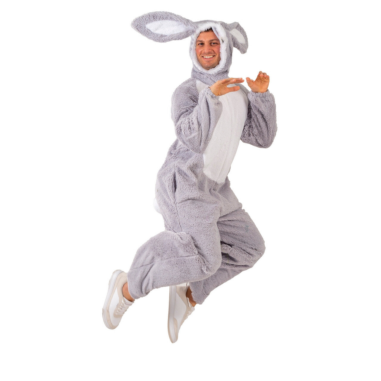 Op deze afbeelding zie je een Kostuums, van het merk Funny Fashion. Spring Hup Huppel Konijn Kostuum